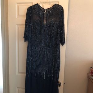 Beaded full length mother of the bride dress